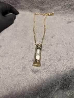 ,Gold Hourglass Charm Pendant Necklace for Women